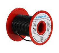 BNTECHGO Bobine de fil en silicone de calibre 22 - Ultra flexible - Haute température - 200 degrés C - 600 V - 22 AWG - 60 brins de fil de cuivre étamé - Pour modèle à faible impédance - Noir
