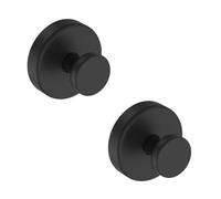 Bntuk Lot de 2 crochets à ventouse pour douche, crochets amovibles pour salle de bain, fenêtre, porte vitrée, mur, peignoir de bain, crochet pour suspendre - Noir