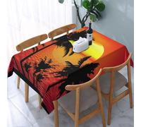BNVSADC Nappe rectangulaire imprimée coucher de soleil tropical, 183 x 137 cm, en polyester résistant à l'eau, pour cuisine, table à manger, fêtes, camping