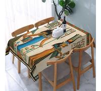 BNVSADC Nappe rectangulaire imprimée en Égypte antique 183 x 137 cm, résistante à l'eau, nappe en tissu décoratif pour cuisine, table à manger, fêtes, camping