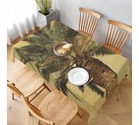 BNVSADC Nappe rectangulaire imprimée palmier tropical, 228 x 152 cm, en polyester résistant à l'eau, pour cuisine, table à manger, fêtes, camping