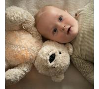 Baby's Only - Bo l’ours en peluche avec entraîneur de sommeil - Peluche musicale avec veilleuse bébé - Bruit blanc bebe - Veilleuse bébé musicale et lumineuse - Doudou bébé - Warm Linen