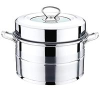 Bo Time Cuiseur à Vapeur/ Couscoussier en Inox à 2 étages Plateaux - Diamètre 26cm