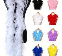 Boa en plumes, accessoire de costume de fête DIY, écharpe de décoration en plumes colorées, convient pour fête d'anniversaire, Halloween, Noël, course, thé, réveillon du Nouvel An, concert, décoration