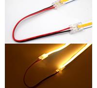 Boarda Connecteurs de bande LED COB,10Pcs 2-Pin Connector Gapless Solderless Connection, Connecting Wires or L Shape Connector for 5mm 8mm 10mm COB LED Strip (8MM, Dual Connector+15CM Cable)