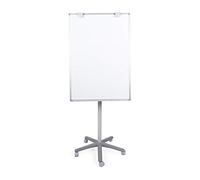 BoardsPlus Chevalet mobile, Base Mobile Gris avec 5 Roues, Tableau Blanc Magnétique, Cadre en aluminium Gris, 70 x 100 x 180 cm