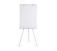 BoardsPlus - Chevalet trépied, cadre en aluminium gris, tableau blanc magnétique à hauteur réglable, 70 x 100 x 180 cm