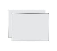 BoardsPlus - Tableau Blanc Magnétique, 90 x 60 cm, avec cadre en aluminium et porte-marqueurs, pack 2