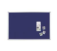 BoardsPlus - Tableau d'Affichage en Feutre Bleu, 105 x 75 cm, Cadre en Aluminium