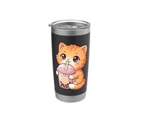 Boba Tea Kawaii Bubble Milk Tea Lover Tapioca pour chat Gobelet isotherme en acier inoxydable double paroi