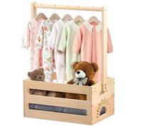 BOBASH Panier de rangement en bois pour fête prénatale - Avec poignée - Pour anniversaire, Noël, nouveaux parents