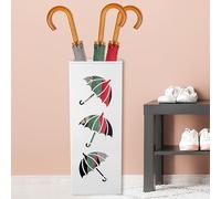BOBASH Porte parapluies en Métal, Support Pour Parapluies, Carré en Style Moderne Porte-parapluies, Range Parapluie Entrée, Panier Pour Parapluie,Motif Parapluie,16x16x42cm (6.3x6.3x16.5in)
