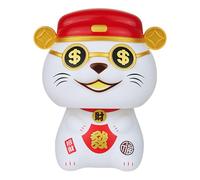 Bobble Head Cat Figurine, Solar Nodding Chinese Lucky Cat Statue, Good Luck Cat Figurine with Vivid Expression, Decorative Ornament for Bedroom, Living Room, Car Dashboard, Study Room, and Office Desk
