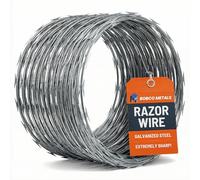 Bobco Metals Fil de rasoir en acier galvanisé de 45,7 cm pour clôture - Alternative au fil barbelé et au fil accordéon - 15,2 m par rouleau - 33 bobines