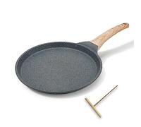 Bobikuke Poêle à Crêpes 20 cm - Crêpière avec Revêtement Antiadhésif - Fonte Aluminium - Tous Feux dont Induction - Noir