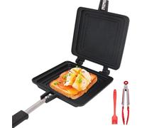 Bobikuke Poêle à frire double face Antiadhésive Poignée résistante à la chaleur, Camping Toaster Sandwich Maker