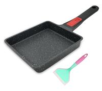 Bobikuke poêle Tamagoyaki anti-adhésive rectangulaire 19 x 16 cm noir