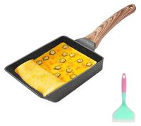 Bobikuke Tamagoyaki Poêle - Poêle à omelette japonaise Nonstick Aluminium Rectangulaire - Pour gaz et induction