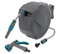 Bobine à tuyau d'arrosage - Tuyau de 15 mètres - Fixation murale - Support pivotant à 180°