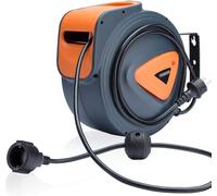 Bobine automatique pour câble électrique - Enrouleur de câble - Organisation de l'atelier - Rotation à 180 degrés - 20 mètres - Noir