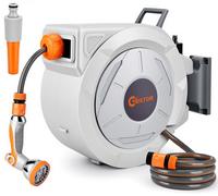 Bobine automatique pour tuyau, à fixer au mur, pivotante à 180 degrés, avec 10 modes de pulvérisation
