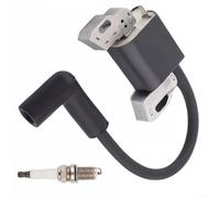 Bobine d'allumage et kit de bouchon d'allumage pour moteur de tondeuse à gazon, compatible avec les modèles 799582 798534 593872 595009, noir et blanc, haute énergie pour une performance de démarrage