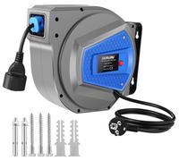 Bobine de câble automatique Himimi, 15m + 1m, 1500W ~ 3000W. Enrouleur de câble automatique, tambour de câble, enrouleur de tuyau, rallonge pour usage extérieur, montage mural, protection contre les s