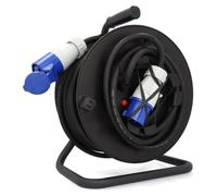 Bobine de câble CEE, 25 mètres, IP44, avec frein de stationnement, noire