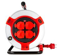 Bobine de câble de 25 mètres, indice de protection IP44, 3000 W, 4 prises, de couleur rouge