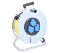 Bobine de câble de 50 mètres, câble 3G1,5, indice de protection IP44, 3 prises, en tôle d'acier