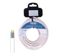 Bobine de câble plat 2x1,5 mm, 25 mètres, blanche, pour audio