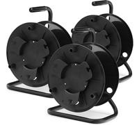 Bobine de câble vide - Rouleau de fil - Enrouleur de câbles - Structure en acier stable - Lot de 3 pièces - Noir