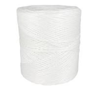 Bobine de Ficelle de Raphia en polypropylène, 1,6 mm x 420 m. Blanc. | Lien plastique léger pour plantes, jardinage, emballage et bricolage ; charge de rupture env. 55 kg, fabriqué en Espagne.