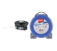 Bobine de Fil de Coupe 1x1.65mm Click System - MAKITA-195858-1 & Fil de Coupe hélicoïdal 30M pour débroussailleuse à Batterie- MAKITA E-01747