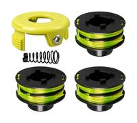 Bobine de Fil de débroussailleuse pour débroussailleuse Ryobi RLT3025F/S, RLT3525S, 1,2 mm, Bobine Double avec Couvercle de Bobine et Ressort (3 bobines + 1 Couvercle + 1 Ressort)