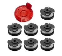 Bobine de Fil de Rechange pour EIN-Hell GE-CT 18/28 Li et GE-CT 18/28 Li TC, 4.9M x 1.6mm Bobine de Fil de Rechange pour Débroussailleuse (7 Bobines + 1 Capuchon)