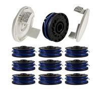 Bobine de rechange pour débroussailleuse RAC123, compatible avec Ryobi RLT5027, RLT4027, RLT4125, RLT6030, RLT5127, RLT6130-5132002670, bobine de rechange de 1,5 mm (0,06") avec couvercle RAC122 (10