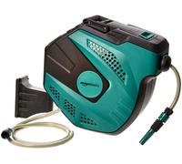 Bobine de tuyau Amazon Basics à fixer au mur, avec tuyau, enrouleur automatique, 25 mètres, vert/noir