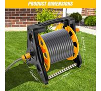 Bobine de tuyau d'arrosage - Bobine de tuyau autoportante - Tuyau de 15 mètres - 7 modes de pulvérisation réglables - Pistolet de pulvérisation - Raccords - Structure robuste