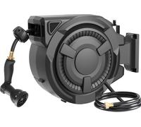 Bobine de tuyau d'arrosage de 1/2" x 100 pieds, rotative à 180°, à fixer au mur. Bobines de tuyau d'arrosage pour extérieur, disponibles pour toutes les longueurs, avec système de retour lent et rétra