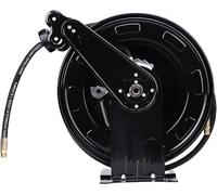 Bobine de tuyau pour nettoyeur haute pression, à double bras, 3/8 pouce x 15 mètres, rétractable, 275 bars, avec 15 mètres de tuyau, 4,9 mètres de câble, raccordement M22, pour air, huile et eau