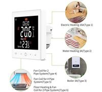 Bobine de ventilation intelligente pour système 2 tubes Thermostat WiFi/485 Modbus avec rÈglage de l'application et de la voix Écran LCD de 3,5 pouces Prévision météo programmable intelligente pour le
