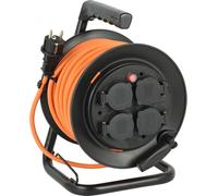 Bobine d'extension extérieure - Rouleau d'alimentation électrique - Usage en atelier - Étanchité IP44 (protégé contre les projections d'eau) - 25 mètres - Noir