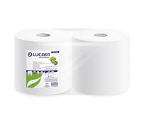 Bobine essuyage industriel blanche - longueur 300 m - Lot de 2