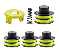Bobine Fil Coupe Bordure Compatible Ryobi RAC118 RAC119, Lot de 4 Fils 1,2 mm 8,4 m Couvercle Ressort Jardin Tondeuse