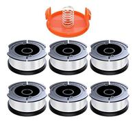 Bobine Fil Coupe Bordure pour Black et Decker Coupe-Bordures,6 Bobine de Fil Debroussailleuse +1 Couvercle de Bobine +1 Ressort