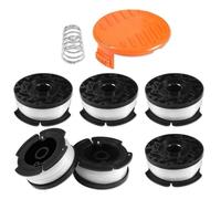 Bobine Fil Coupe Bordure pour Black et Decker Coupe-Bordures, 6 Bobine de Fil Debroussailleuse avec 1 Couvercle Bobine et 1 Ressort