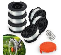 Bobine Fil Coupe Bordure Pour Black et Decker Coupe-Bordures,6 Bobines de Tondeuse Avec 1 Ressort et 1 Couvercle de Bobine
