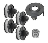 Bobine filetée de rechange pour tondeuse à gazon,couvercle bobine,Compatible avec Makita 18V dur181/RF/Z,195858-1/196145-9 rechange pour coupe-herbe,4 bobines rechange,1 ressort,1 couvercle bobine