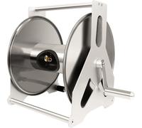Bobine métallique pour tuyau d'arrosage, à fixer au mur ou autoportante, robuste, pour un tuyau de 40 mètres de diamètre 1/2", idéale pour les jardins, les cours et les terrasses